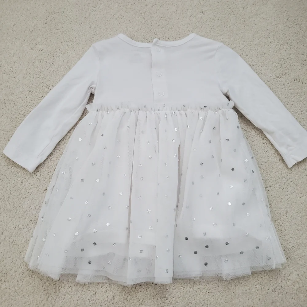 Carter's Baby Girl Long Sleeve Tulle Polka Dot Dress sz6m